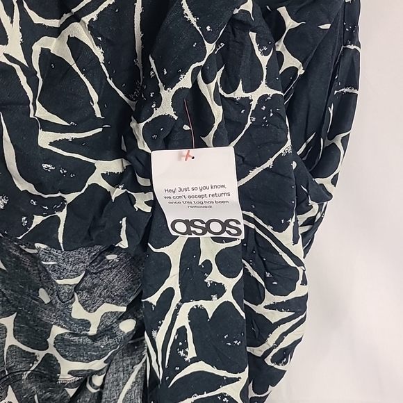 NWT ASOS Design Women's Bandeau Lace Up Maxi Linen Beach Dress Sz 2 - Picture 5 of 9